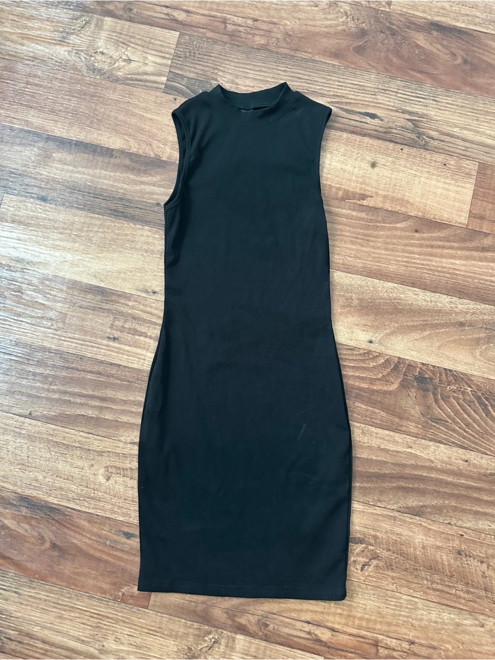 SHEIN Black Sleeveless Mock Neck Midi Dress